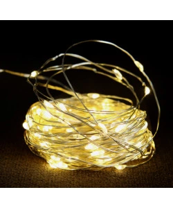 Catena luminosa led con pannello solare per esterni, 12 metri